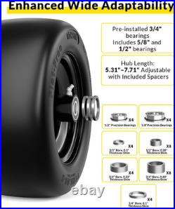 11X6.00-5 Flat Free Lawn Mower Tire and Wheel, 11X6X5 Solid Front Tires for Zero