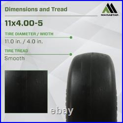 11x4.00-5 Smooth Tread Flat-Free Tire Set for Zero Turn Mower Easy Install