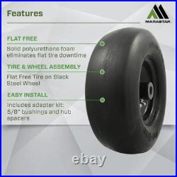 11x4.00-5 Smooth Tread Flat-Free Tire Set for Zero Turn Mower Easy Install