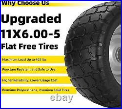 11x6.00-5 Flat Free Tires With 5/8 and 3/4. Zero Turn Mower Front Tires