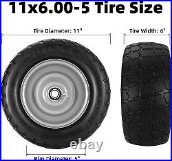 11x6.00-5 Flat Free Tires With 5/8 and 3/4. Zero Turn Mower Front Tires