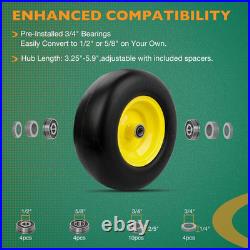 13X5.00-6 Flat-Free Lawn Mower Tire & Wheel Set of 2, Zero-Turn Mower