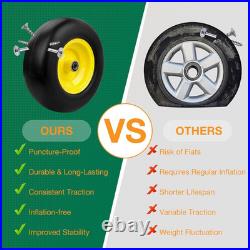 13X5.00-6 Flat-Free Lawn Mower Tire & Wheel Set of 2, Zero-Turn Mower