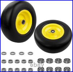 13X5.00-6 Flat-Free Lawn Mower Tire & Wheel Set of 2, Zero-Turn Mower