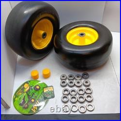 13X6.50-6 Flat-Free Lawn Mower Tire & Wheel Set of 2, Zero-Turn Mower Front Tire