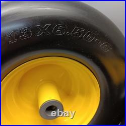 13X6.50-6 Flat-Free Lawn Mower Tire & Wheel Set of 2, Zero-Turn Mower Front Tire