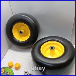 13X6.50-6 Flat-Free Lawn Mower Tire & Wheel Set of 2, Zero-Turn Mower Front Tire