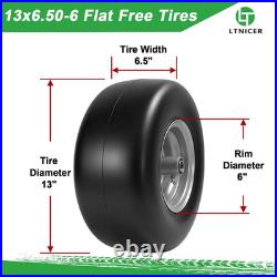 13X6.50-6 Flat Free Tire and Wheel Assembly, 2-Pack Solid Polyurethane Front Tir 13X6.50-6 Flat Free Tire and Wheel Assembly, 2-Pack Solid Polyurethane Front Tir