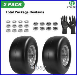 13X6.50-6 Flat Free Tire and Wheel Assembly, 2-Pack Solid Polyurethane Front Tir