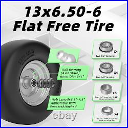 13X6.5-6 Flat Free Lawn Tires, Zero Turn Mower Assembly for Commercial Garden La