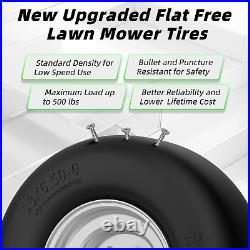 13X6.5-6 Flat Free Lawn Tires, Zero Turn Mower Assembly for Commercial Garden La