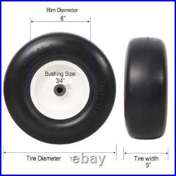 13x5.00 6 Flat Free Solid Lawn Mower Tires 2 Pack Zero Turn Mower Replacement