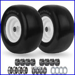 13x6.50-6 Flat Free Lawn Mower Tire and Wheel, Solid Smooth Zero Turn Mower F