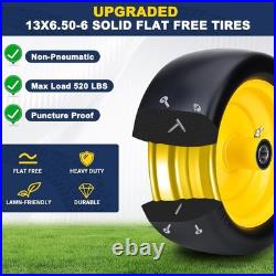 13x6.50-6 Lawn Mower Tires Flat Free, 2pcs 13x6.5-6 Zero Turn Mower Front Tire W