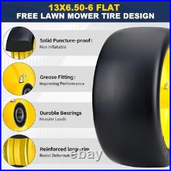 13x6.50-6 Lawn Mower Tires Flat Free, 2pcs 13x6.5-6 Zero Turn Mower Front Tire W