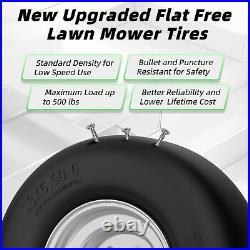 13x6.5-6 Flat Free Lawn Tires, Zero Turn Mower Assembly for Commercial Garden