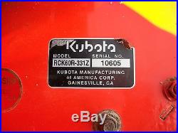 2012 Kubota ZD326 zero turn mower, 60 Hydraulic rear discharge deck, 695 hours