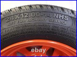 24x12.00-14 Tire Rim Wheel Assembly for Kubota Z421-KWT-60 / Z422-KWT-60 Mowers