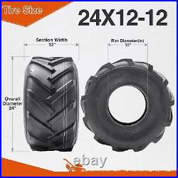 24x12-12 Lawn Mower Bar Lug Tire 24x12x12 4PR Heavy Duty Tubeless Replacement