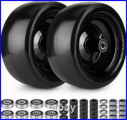 2Pcs 13X6.50-6 Flat Free Lawn Mower Tires and Wheels, 13X6.5-6 Zero Turn Mower F