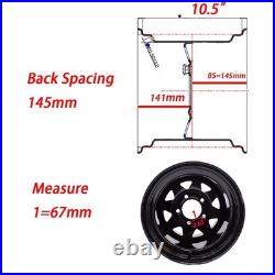 2 Pack 12x10.5 Rim Wheel 5/4.5 Zero Turn lawn Mower Tractor Golf Cart 12 RIM