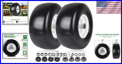 2-Pack 13 Flat-Free Solid Rubber Lawn Mower Tires and Rims Puncture Resistant