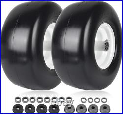 2-Pack 13 Flat-Free Solid Rubber Lawn Mower Tires and Rims Puncture Resistant