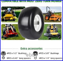 2-Pack 13 Flat-Free Solid Rubber Lawn Mower Tires and Rims Puncture Resistant