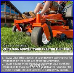 2-Pack 13 Flat-Free Solid Rubber Lawn Mower Tires and Rims Puncture Resistant
