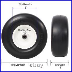 2pcs 13x5.00-6 Flat Free Lawn Mower tires, Zero Turn Mower replacement