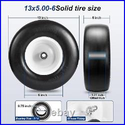 2pcs 13x5.00-6 Flat Free Lawn Mower tires Zero Turn Mower replacement Soli