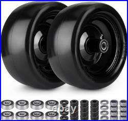 2pcs 13x6.50-6 Flat Free Lawn Mower Tires and Wheels, 13x6.5-6 Zero Turn Mower