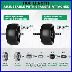 2pcs 13x6.50-6 Flat Free Lawn Mower Tires and Wheels, 13x6.5-6 Zero Turn Mower