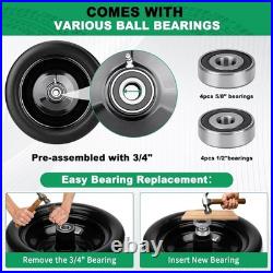 2pcs 13x6.50-6 Flat Free Lawn Mower Tires and Wheels, 13x6.5-6 Zero Turn Mower