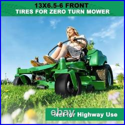 2pcs 13x6.50-6 Flat Free Lawn Mower Tires and Wheels, 13x6.5-6 Zero Turn Mower