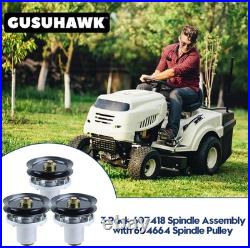 3 Pack 601804 Spindle Assembly 604664 Pulley Replaces Hustler Zero Turn Mower