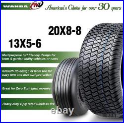 4 WANDA Zero-Turn Lawn Mower Turf Tires 13x5-6 & 20x10-8 /4PR -13080/13040
