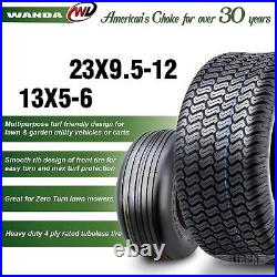 4 WANDA Zero-Turn Lawn Mower Turf Tires 13x5-6 & 23x9.50-12 /4PR -13080/13047