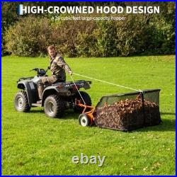 52 Tow Behind Lawn Sweeper 33.55 Cu Ft Adjustable Brush Height Quick Dump Yard