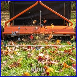 52 Tow Behind Lawn Sweeper 33.55 Cu Ft Adjustable Brush Height Quick Dump Yard