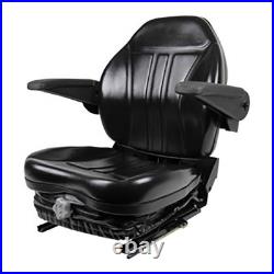 Black Suspension Seat With Armrests Fits Grasshopper Hustler ZTR Zero Turn Mower