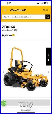 Cub Cadet Ultima ZTX5 54 Zero Turn Riding Mower
