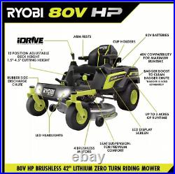 Deal? RYOBI Z42Li 80V HP Brushless 42 Electric Zero Turn Riding Lawn Mower