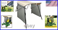 FUYEAR Zero Turn Lawn Mower Canopy with Removable Beige With Curtain