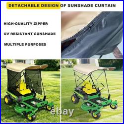 FUYEAR Zero Turn Lawn Mower Canopy with Removable Beige With Curtain