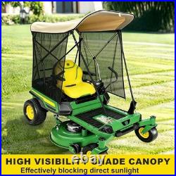 FUYEAR Zero Turn Lawn Mower Canopy with Removable Beige With Curtain