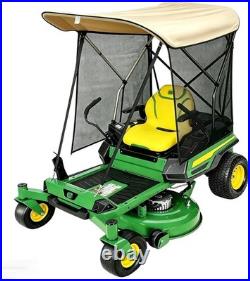 FUYEAR Zero Turn Lawn Mower Canopy with Removable Beige With Curtain