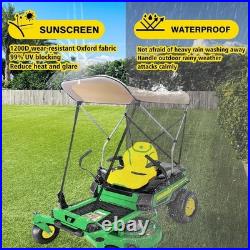 FUYEAR Zero Turn Lawn Mower Canopy with Removable Beige With Curtain