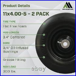 Flat Free 11x4.00-5 Tire &Wheel Assembly Zero Turn Lawn Mower Replacement Tires