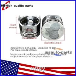 For Kubota D1105 Engine ZD28 Zero turn Mower Overhaul Rebuild Kit+3X rod